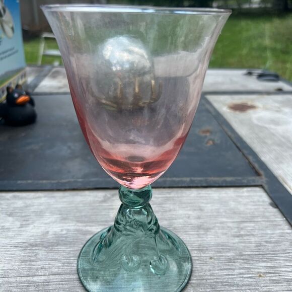 Pfaltzgraff green and watermelon pink drinking glasses set of 4 vintage boho - Picture 10 of 10